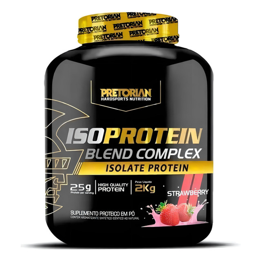 Pretorian Suplemento Whey Protein Isolado Iso Protein Blend Complex Proteínas Iso Sabor Morango Pote De 2kg Em Po