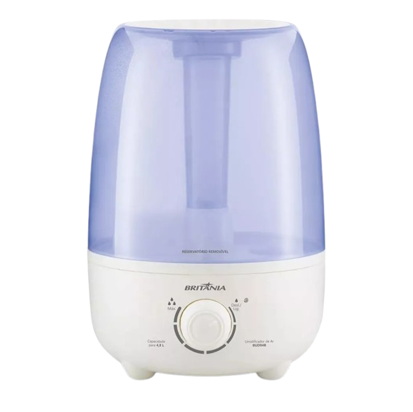 Umidificador De Ar Ultrassonico Britânia 4,8L Branco e azul Bivolt 110V/220V Bud04b