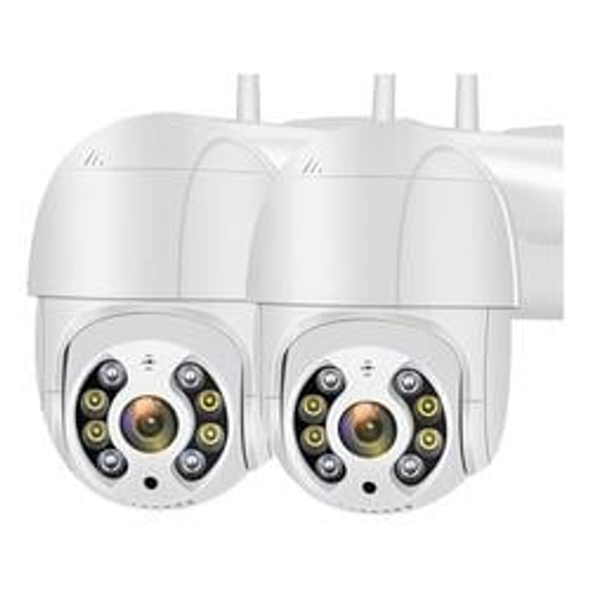 Kit 2 Câmera Ip Inteligente Wifi Rotativa A8 App Yoosee 360º Cor Branco