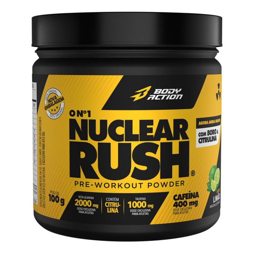 Nuclear Rush 2000mg Beta Alanina Bodyaction Sabor Limão