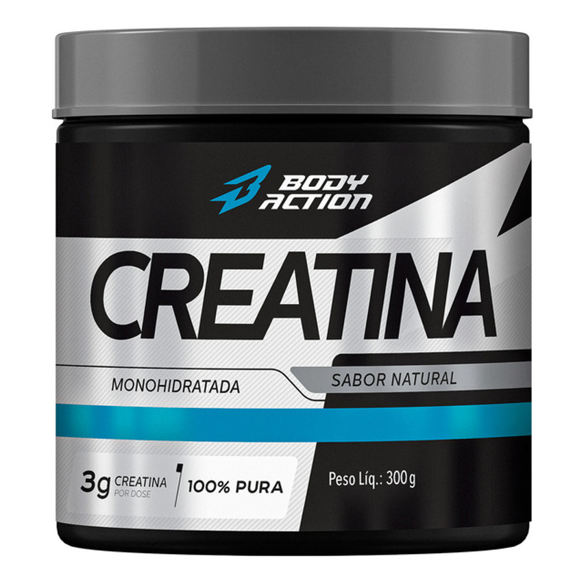 Creatina Monohidratada 300g 100% Pura Bodyaction Sabor Sem Sabor