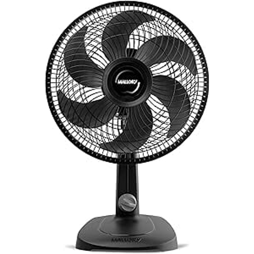 Ventilador de Mesa Mallory Turbo Compact 30 cm, Silencioso, Hélice de 6 pás, Grade Especial em Sistema TS, Máxima Vazão e Mínimo Ruído -127V