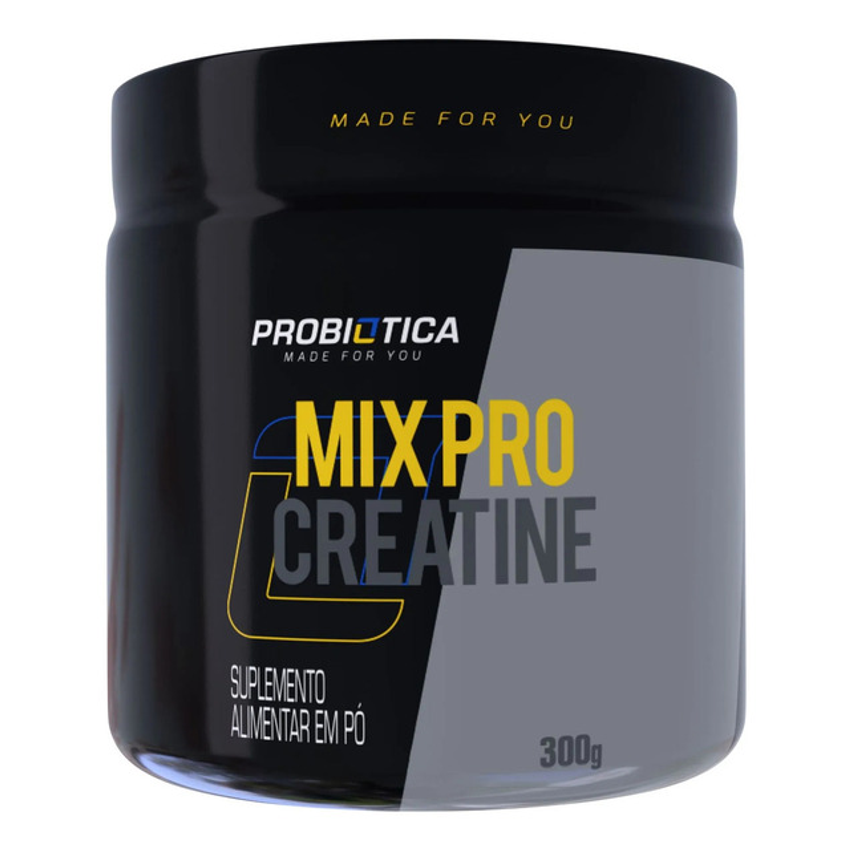 Suplemento Creatina Mix Pro Probiotica Monohidratada Com Carboidrato Creatine Em Pó Pura Sem Sabor Pote 300g