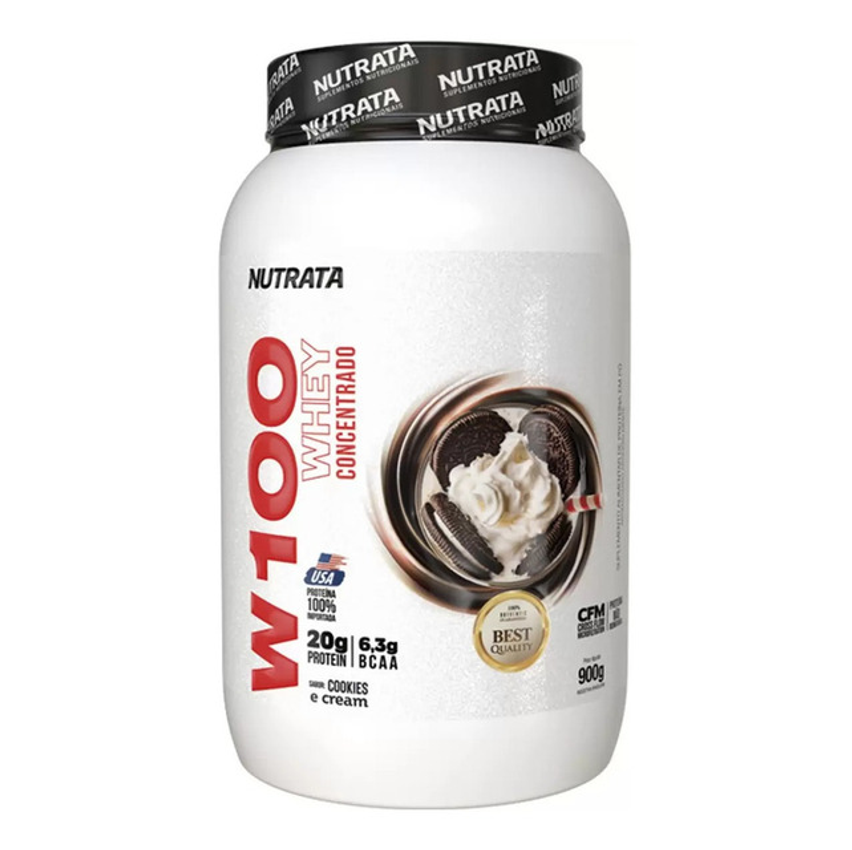 Whey Concentrado W100 - Sabor Cookies E Cream 900g - Nutrata