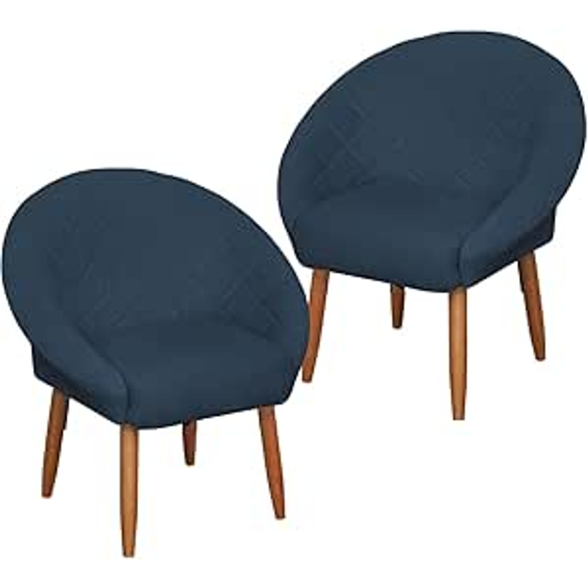 Kit Poltronas Cadeira Decorativa para Sala de Espera Recepção MOBLAN decor (AZUL)