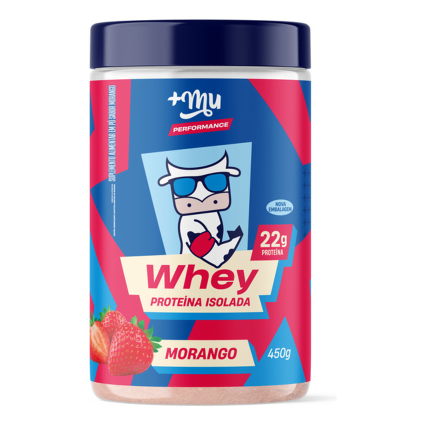 Whey Isolado Muke Morango 450g Mais Mu
