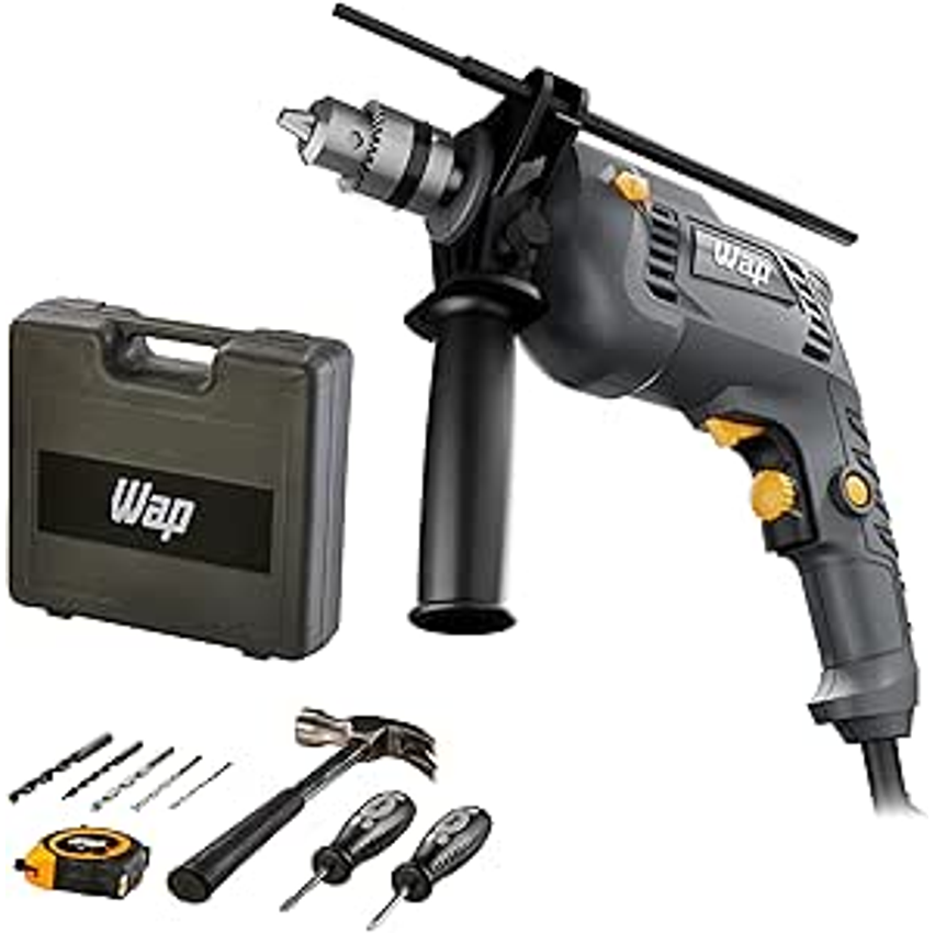 Wap Parafusadeira E Furadeira De Impacto 3/8" Wf-700k10, Com 11 Acessórios E Maleta, Controle De Velocidade, 700w 220v