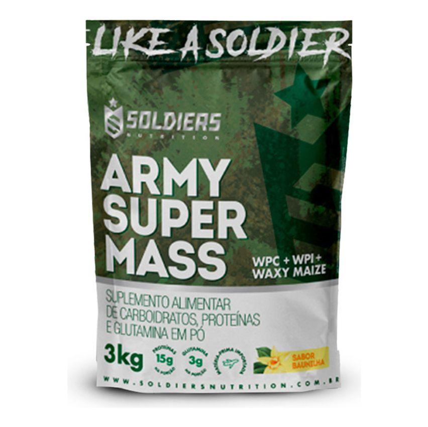 Hipercalórico Army Super Mass 3kg - Sabor Baunilha - Soldiers Nutrition