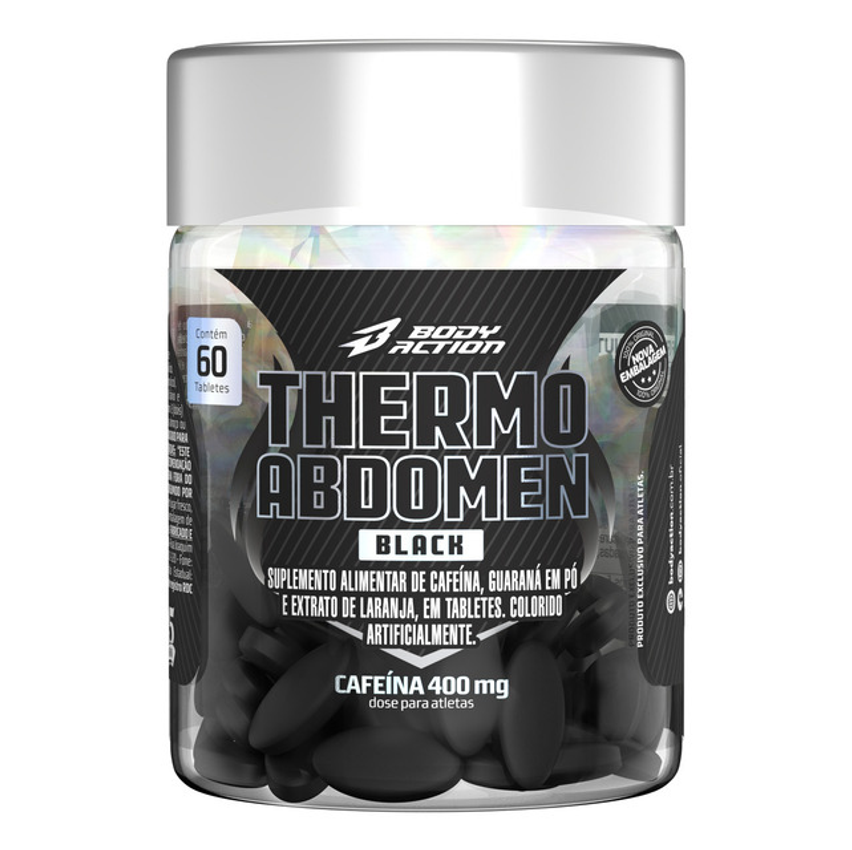 Bodyaction Thermo Abdomen Black - 60 Comprimidos Termogênico - Sin Sabor