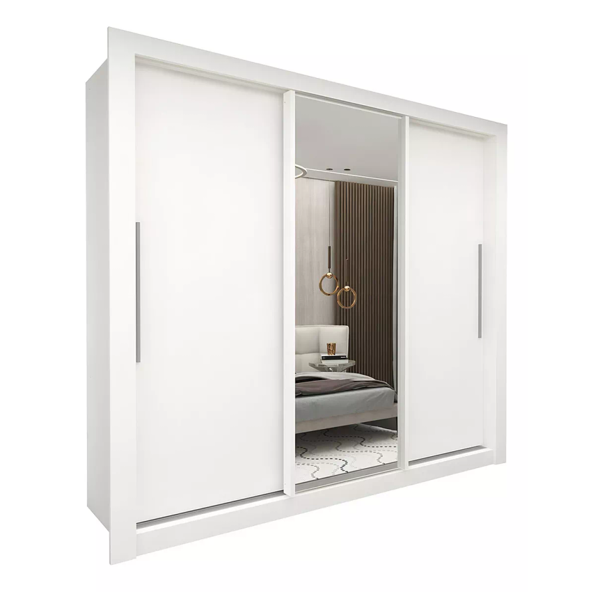 Guarda-roupa Casal 3 Portas 1 Porta Espelhada Milão He