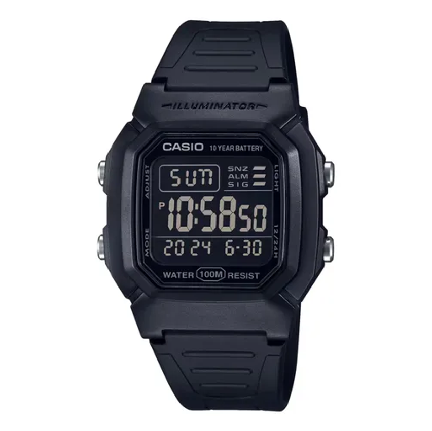 Relógio Casio Masculino Digital Negativo W-800h-1bvdf