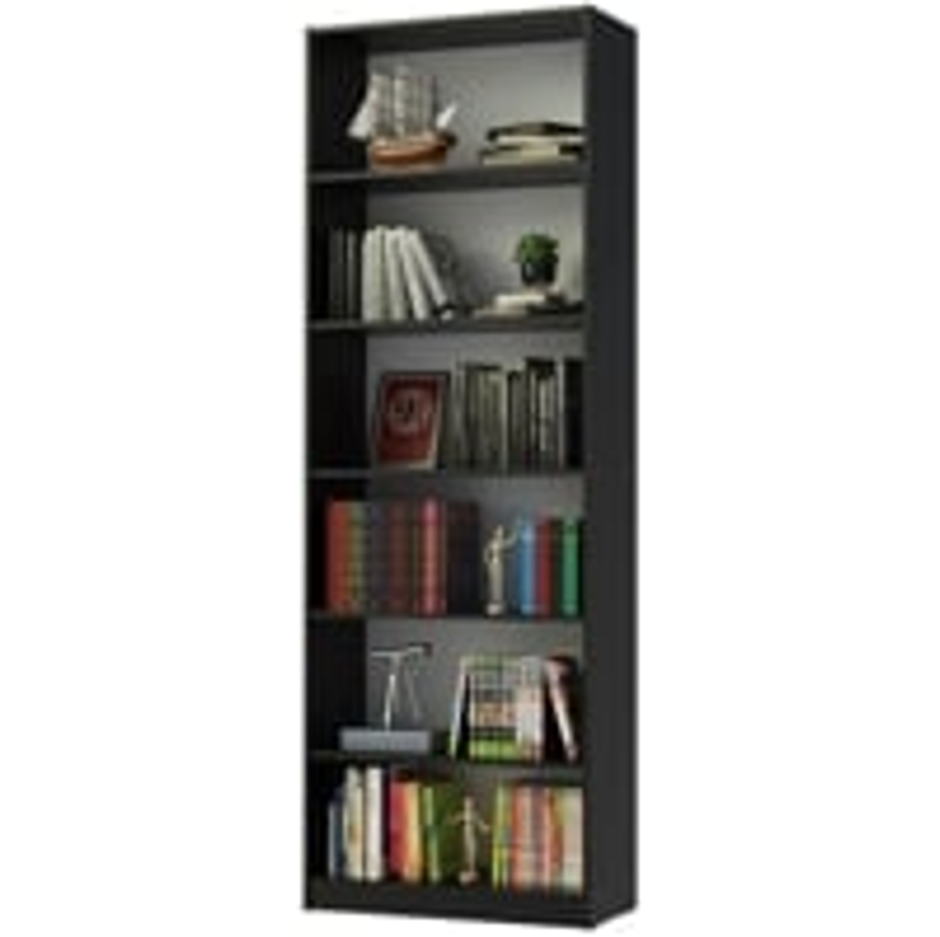Estante Livreiro Madesa 6908 com 6 Nichos - Preto