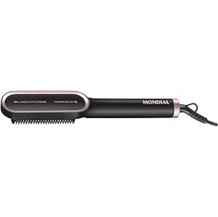 Escova Alisadora Black Rose, Mondial, Preto/Rose, 36W, Bivolt - EA-07