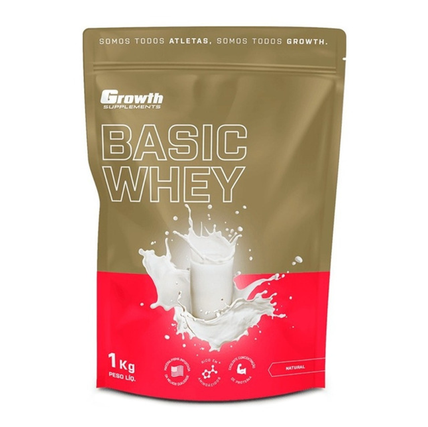 Basic Whey Suplemento Growth Supplements Sabor Natural De 1kg Pó