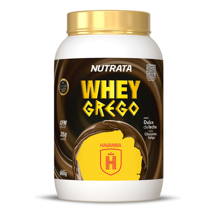 Whey Protein Grego Havanna Pote 900g Grow Thisold - Nutrata Sabor Doce De Leite Com Chocolate Belga
