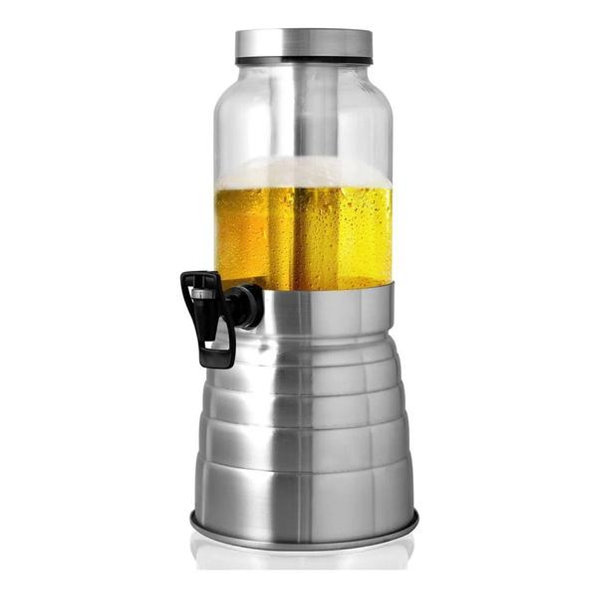 Torre De Chopp Escovada Chopeira Cervejeira Vidro 3,0 Litros