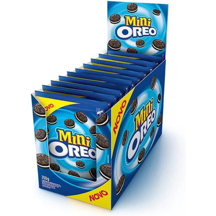 Biscoito recheado Mini Oreo original display com 10 unidades de 35g