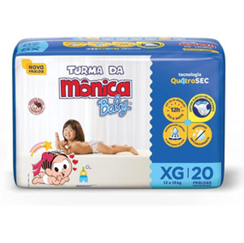 Fralda Turma da Mônica Baby Jumbo XG 20 Unidades