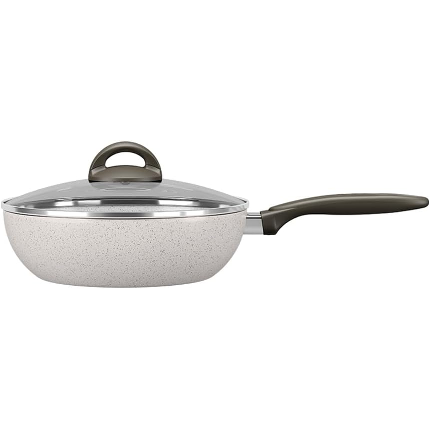 Brinox - Wok com Tampa 28Cm 4,1L Ceramic Life Suprema - Vanilla