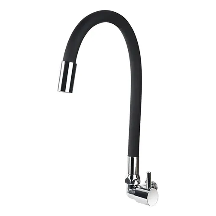 Torneira De Parede Texfine Flexivel Monocomando Reto Pia Cozinha Luxo Articulável Preto Fosco Com Arejador