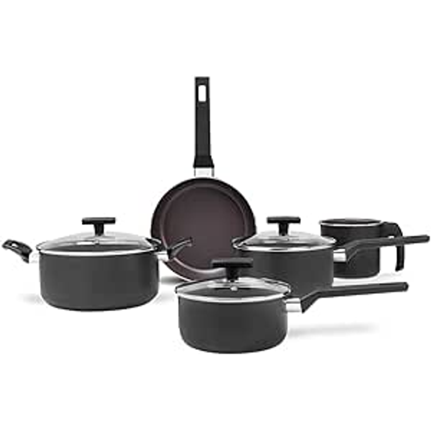 Brinox - Jogo de Panelas Antiaderente Ceramic Life 5 Peças Preserve - Cinza