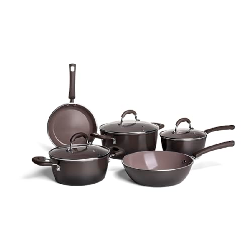 Brinox - Jogo de Panelas 5 Peças Ceramic Life Select com Fundo de Indução Brinox - Carbono