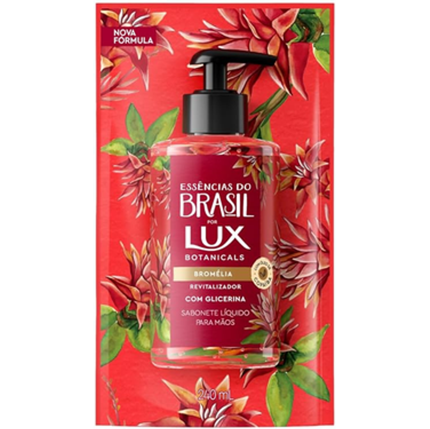 Sabonete Líquido Bromélia Lux Botanicals Essências do Brasil Sachê 240ml