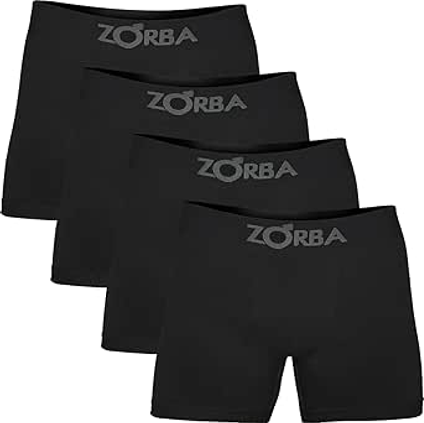 Kit Com 4 Cuecas Boxer Algodão Sem Costura Zorba
