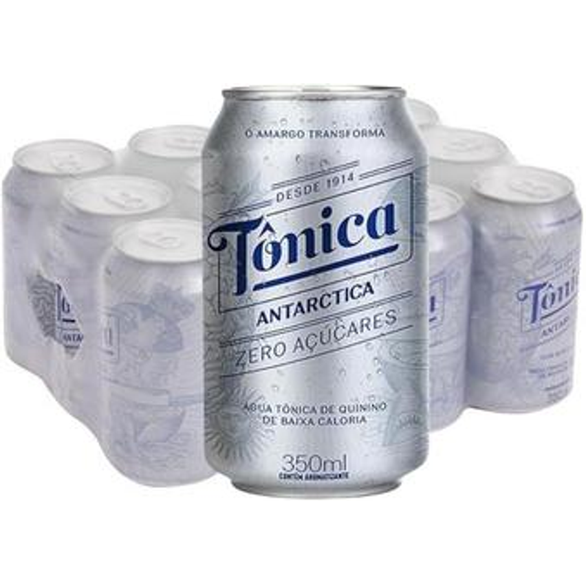 Pack de Água Tônica Antarctica Zero Açúcar Lata 350ML, 12 unidades