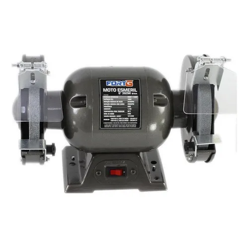 Motor Esmeril De Bancada 6 Polegadas 360w 1/2cv Bivolt 2 Rebolos FortG de bancada