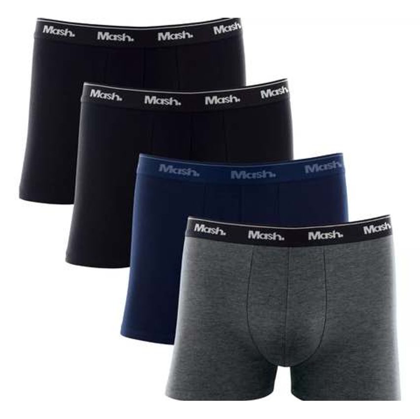 Kit 4 Cuecas Boxer Mash Box Algodão Cotton Original Com Nf