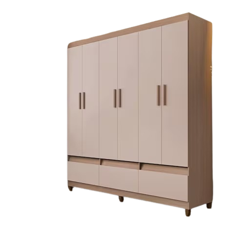 Guarda-Roupa Bartira Ilhéus com Cabideiro, 6 Portas de Bater, 3 Gavetas e 180cm de Largura - Branco Fosco
