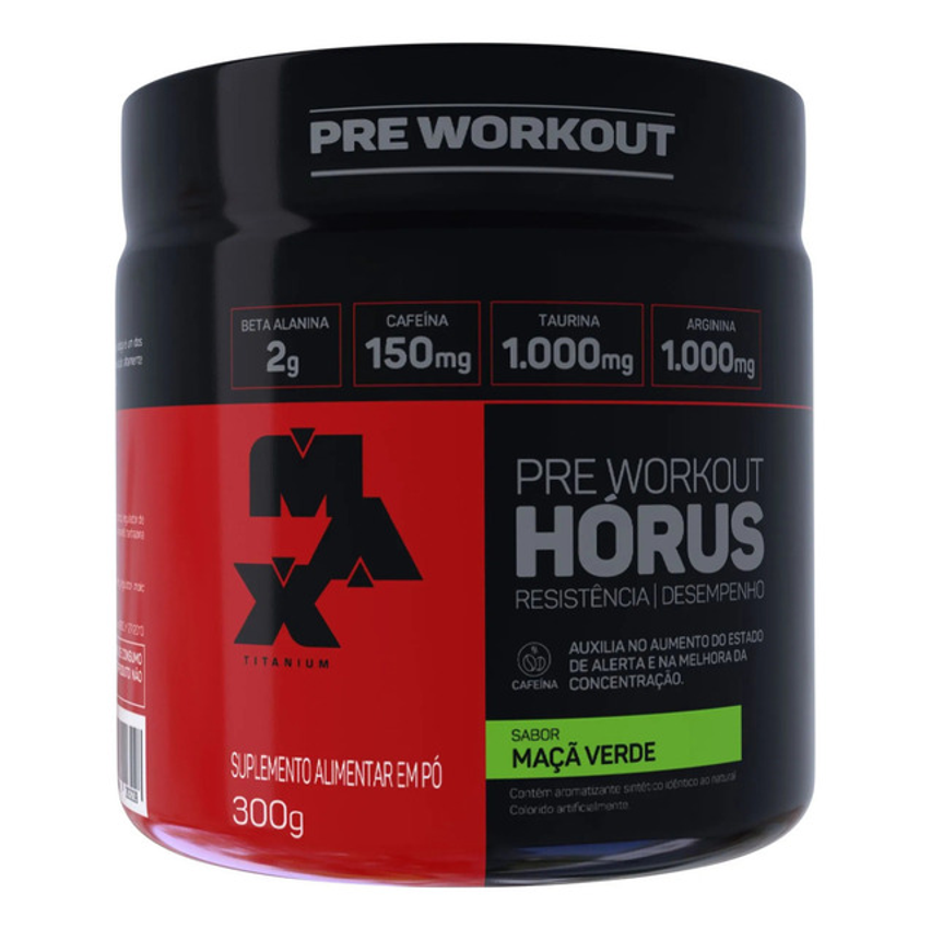 Suplemento Em Pó 300g Max Horus Titanium Sabor Maçã Verde