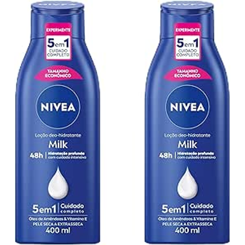NIVEA Kit Hidratante Corporal Milk Pele Seca 400ml - 2 unidades