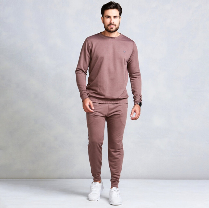 Conjunto Moletom Masculino Liso Sem Capuz Daze Modas