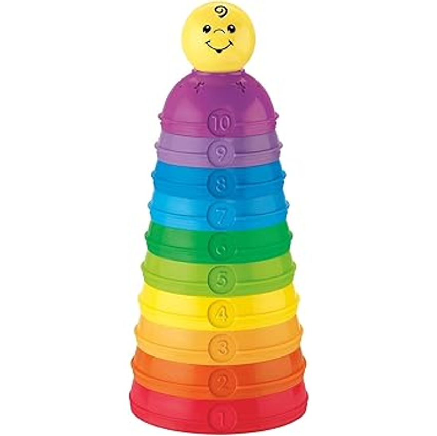 Potinhos Empilhar e Rolar Fisher Price, Mattel, Amarelo