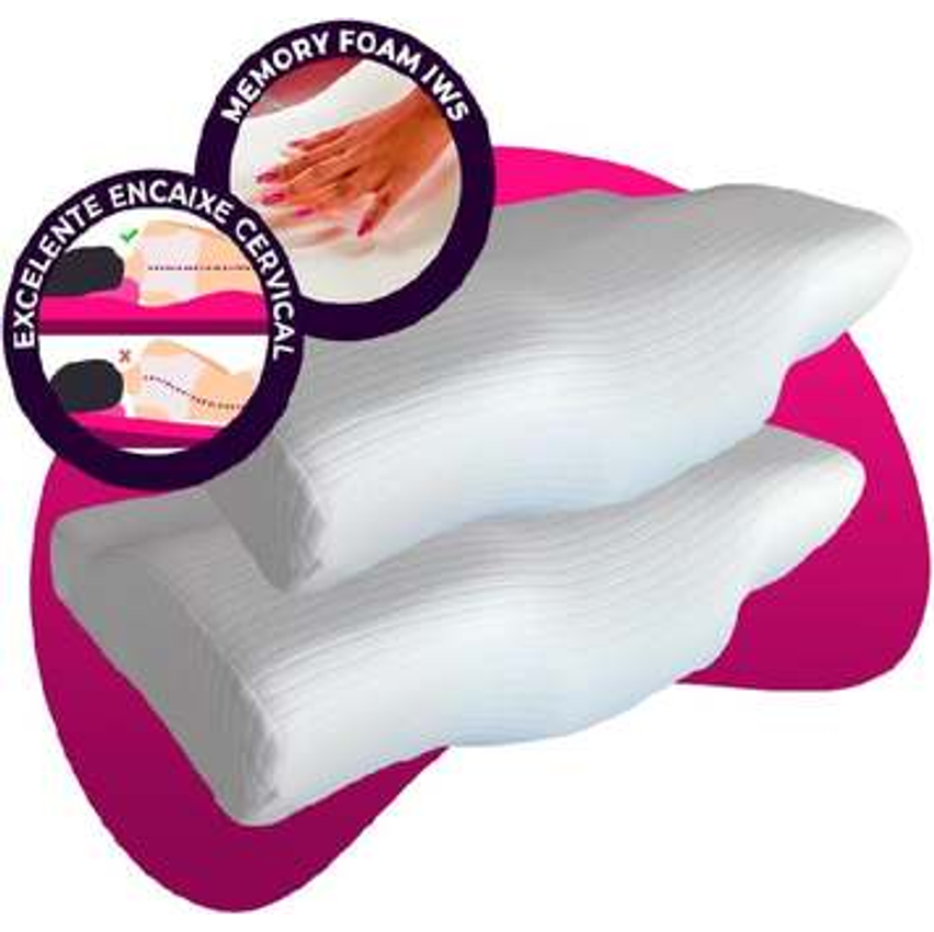 Kit 2 Travesseiros Ergonômicos - I wanna sleep - Cervical Original®, suporte ideal. Contra dores no pescoço e na coluna. Combate a insônia e o ronco.