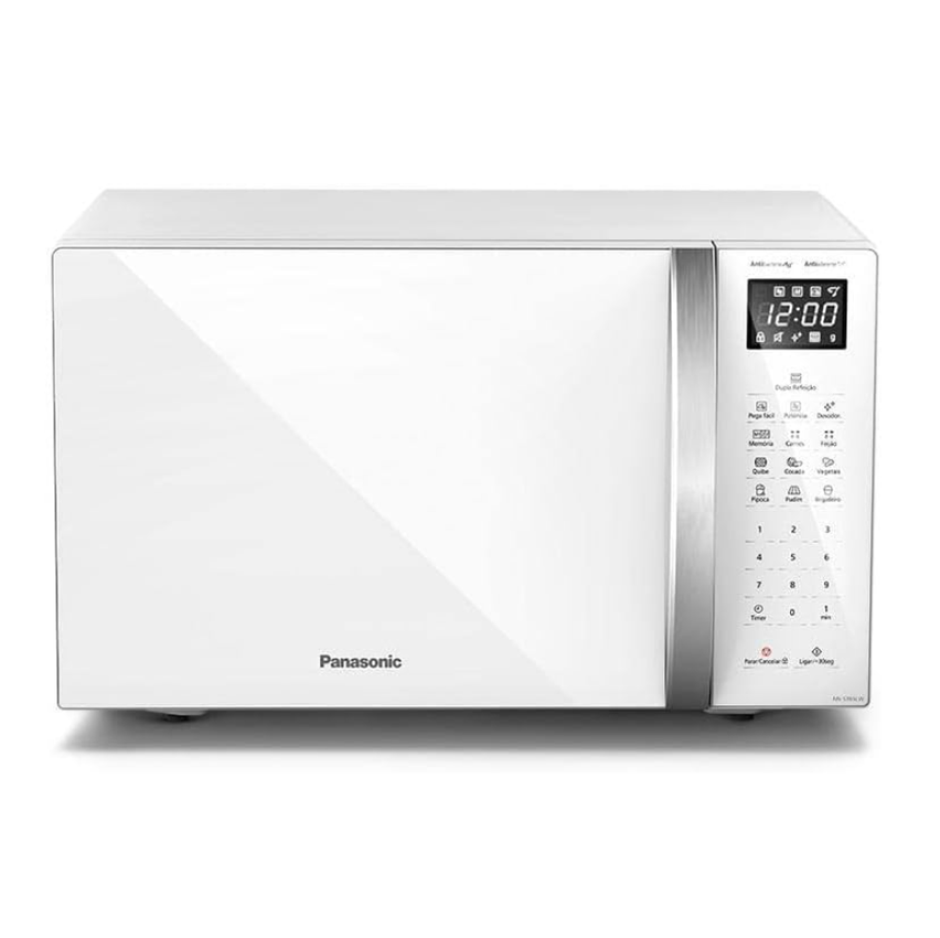 Microondas Panasonic Dupla Refeição 34l Branco Nn-st65lwru 127v