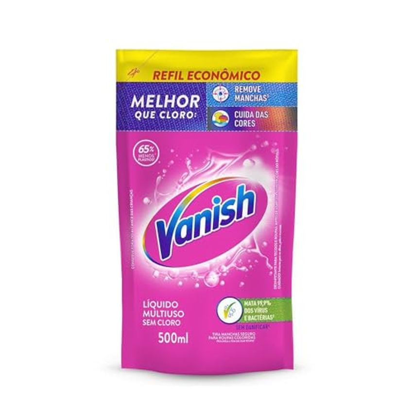 Tira Manchas Vanish Líquido Multiuso para roupas coloridas Refil Econômico 500ml