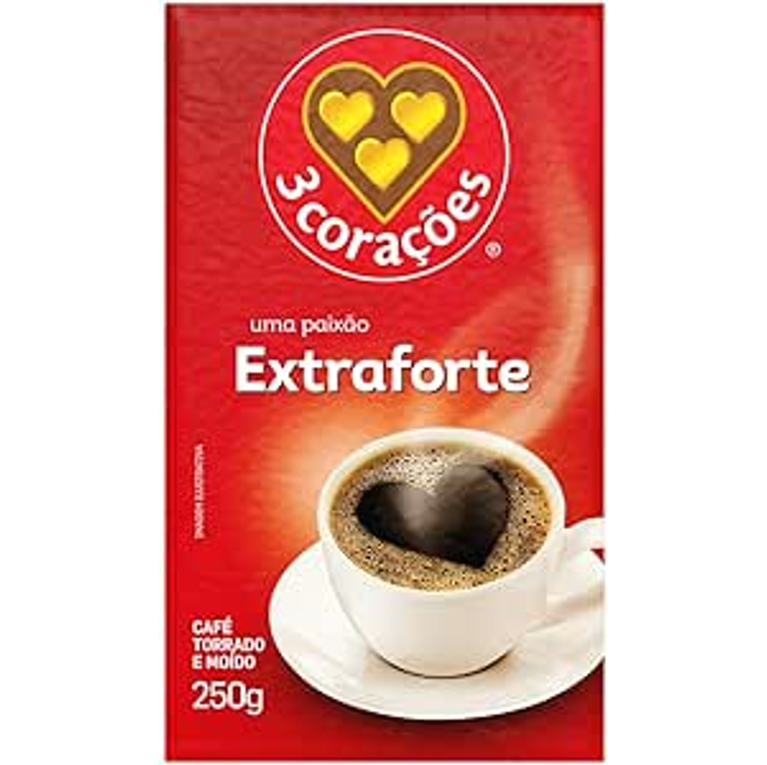 3 Corações Café Torrado E Moído Extra Forte À Vácuo 250G