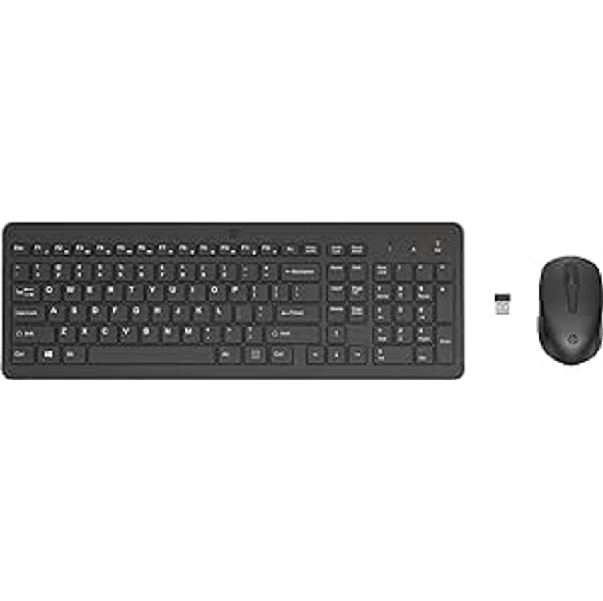 Combo de Teclado e Mouse HP 330 1600 DPI Sem Fio com Conexão USB Wireless Digitação Silenciosa e Precisa Layout ABNT2 Preto - 2V9E6AA#AC4