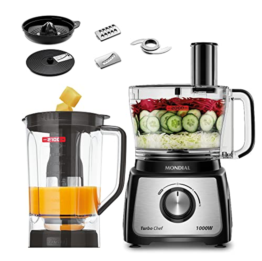 Multiprocessador Turbo Chef 7 em 1, Mondial, Preto, 1000W, 110V - MPN-01-BE