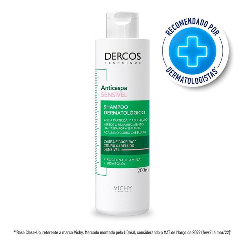 Shampoo Dercos Anticaspa Sensível 200ml Vichy