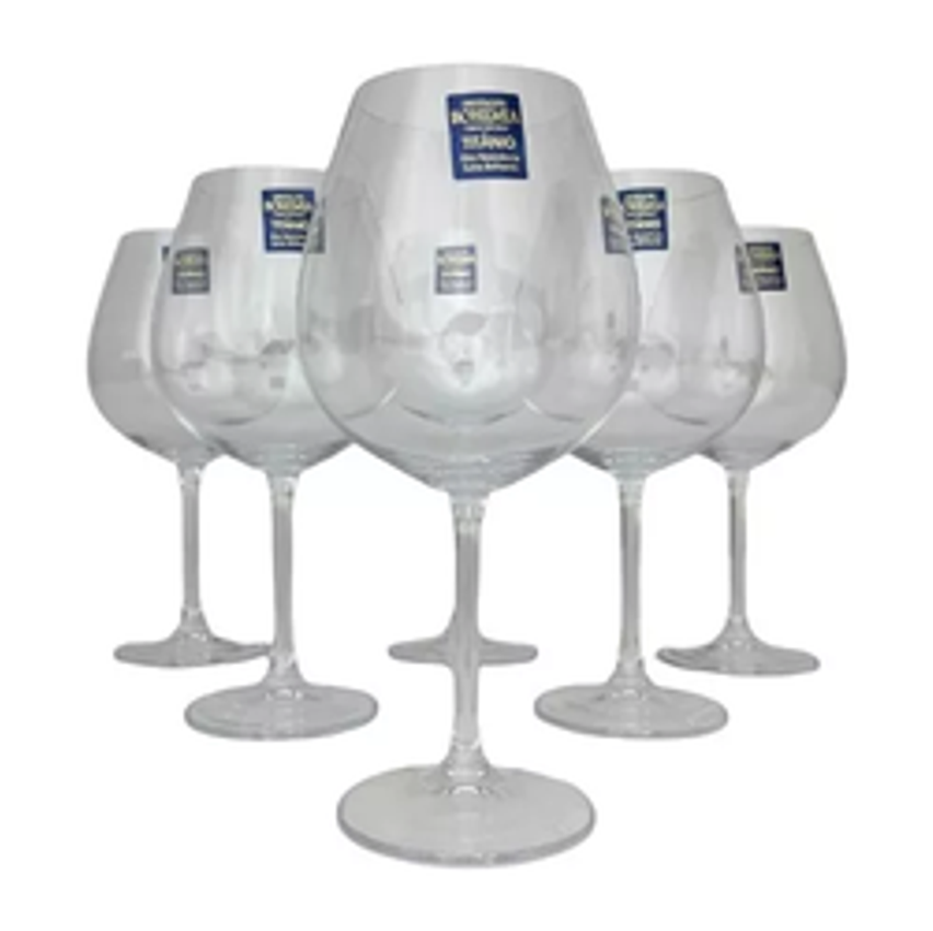 Jogo 06 Unidades De Taças Vinho Tinto 650ml Cristal Bohemia