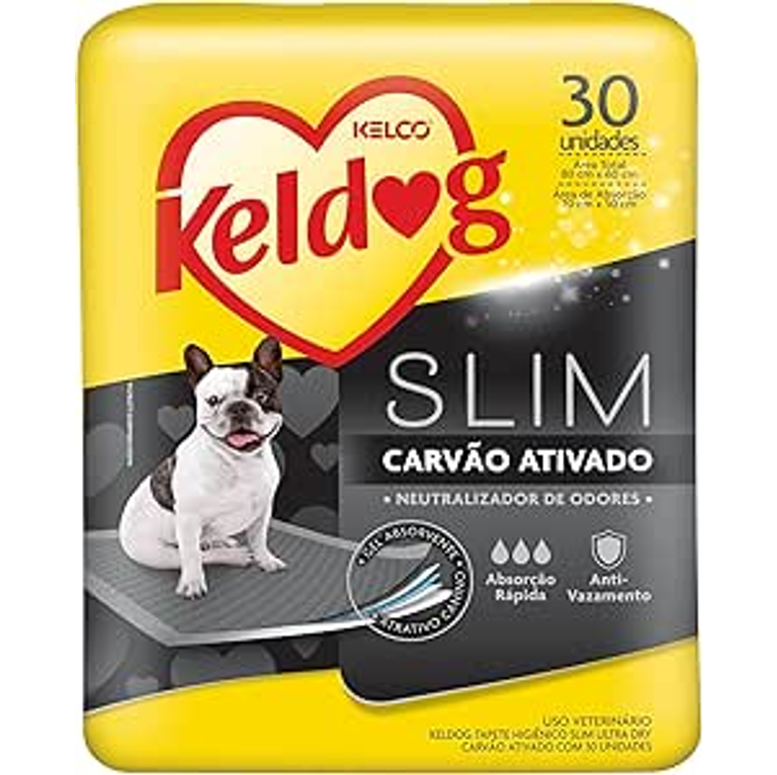 Keldog Tapete Higiênico Slim Ultra Dry Carvão Ativado C/ 30 Un
