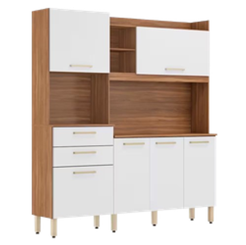 Cozinha Compacta Demóbile Savoy com 6 Portas, 2 Gavetas e 2 Prateleiras - 178cm de largura