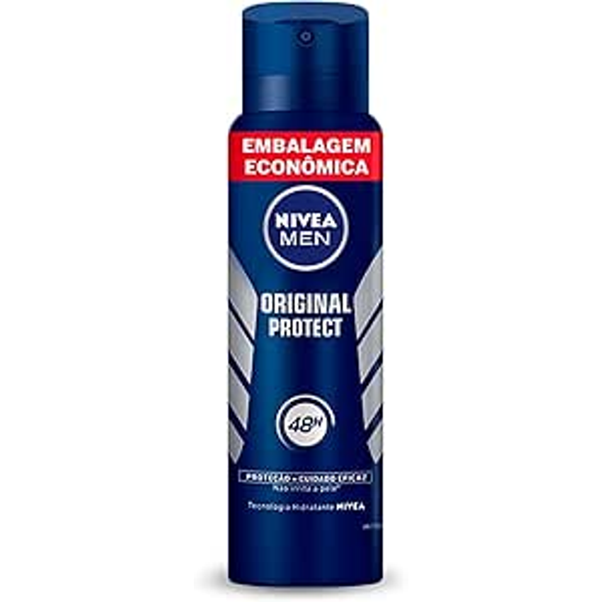 Nivea Men Desodorante Antitranspirante Aerossol Original Protect 200ml - Proteção Eficaz De 48 Horas Contra Suor E Mau Odor, Desenvolvido Especialmente Para Prevenir Irritações Na Pele
