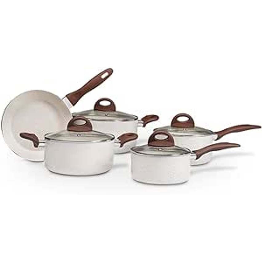 Jogo de Panelas 5 Peças Ceramic Life Granada com Fundo de Indução Brinox - Vanilla