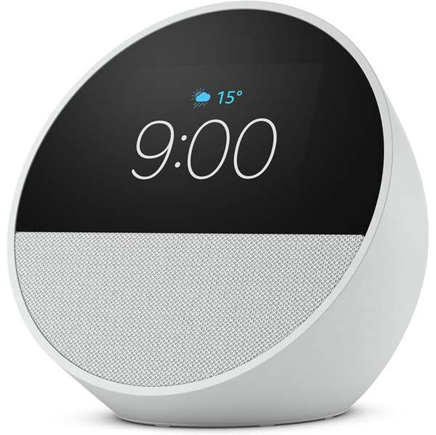 Echo Spot com Alexa (Última geração) | Despertador inteligente com som vibrante | Cor Branca