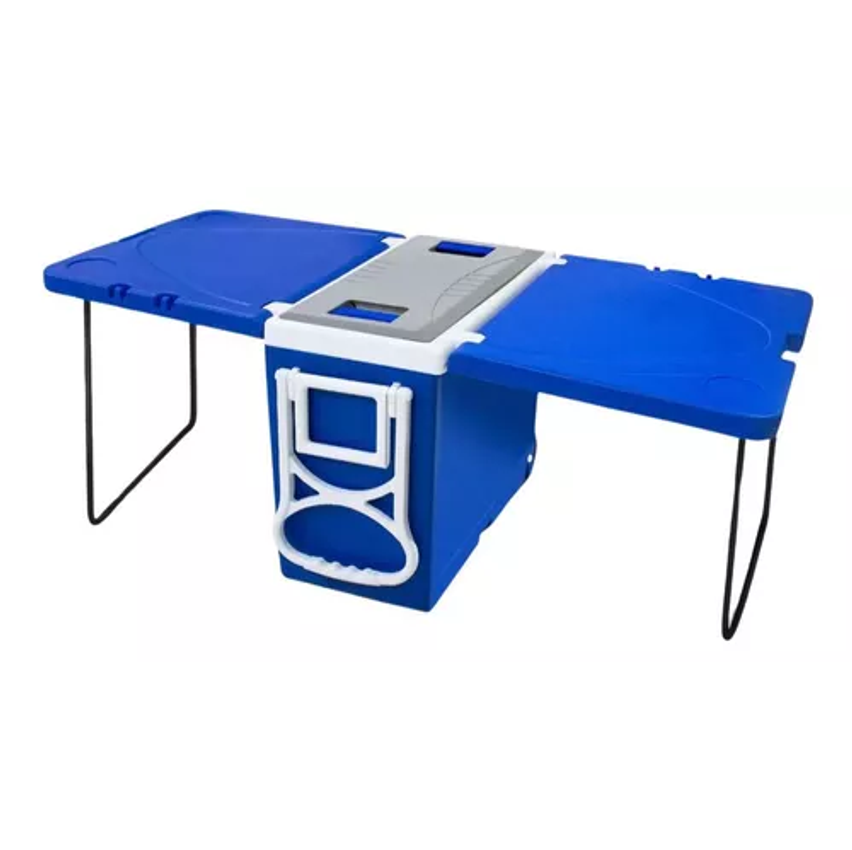 Caixa Termica Arqplast 32l Multifuncional 3 Em 1 Com Rodinhas Cor Azul